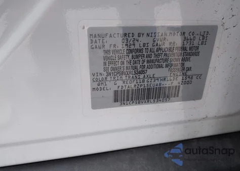 2024 Nissan Kicks S Xtronic Cvt from USA, damaged, VIN 3N1CP5BVXRL534057